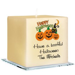 Happy Halloween Personalized Candle - Printed Raised Ink